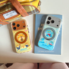 Leopard Officer/Gary Stand Round Edge Airbag Phone Case