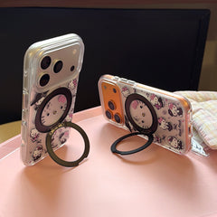 Sweet & Cool Pink Bow Kitty iPhone Case with Built-in Stand