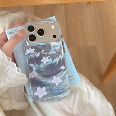 Artistic "Falling Flowers" iPhone Case | Zen & Minimalist Aesthetic