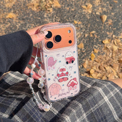 Pinkish-brown winter jellycat gold-plated rounded edge phone case