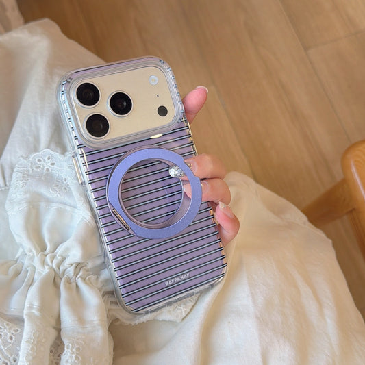 Modern Purple & Blue Striped iPhone Case | 360° Kickstand Series