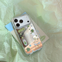 Green Apple & Clover Mirror Case | Lucky Charm Aesthetic Cover
