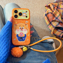 Police officer Leopard eating a donut phone case