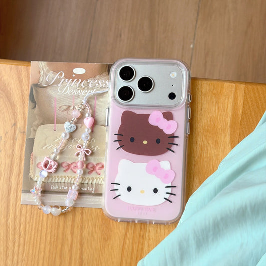 Bold Pink & Black Kitty iPhone Case | Retro Kawaii Graphic Cover