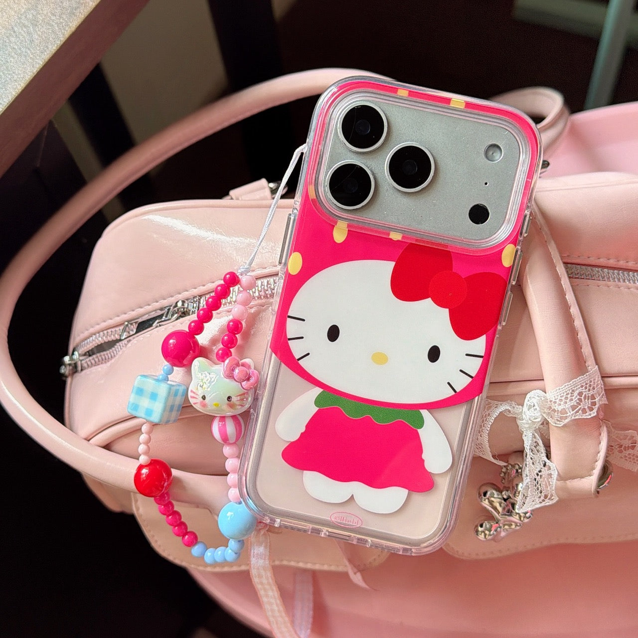 Strawberry Cute Outfit Hello Kitty Phone Case for iPhone 13-17 Pro Max Strawberry Cute Outfit Hello Kitty Phone Case for iPhone 13-17 Pro Max