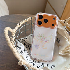 Abstract Fruit Collage Aesthetic Phone Case for iPhone 17 16 15 14 13 Pro Max | Vibrant Colorful Line Art Shockproof Cover