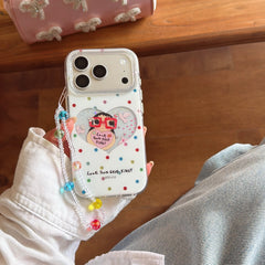 Kawaii Colorful Polka Dot Heart & Character Case | Aesthetic IMD Cover