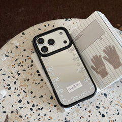 Edge trim with bow and star pattern, mirrored round edge phone case