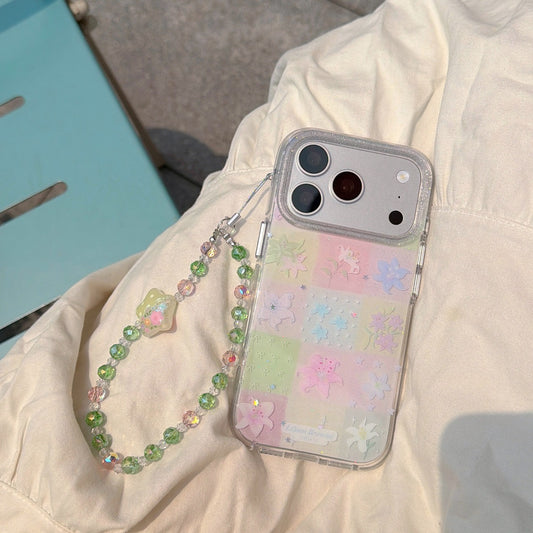 Pastel Gingham & Lily Floral Case | Cottagecore Aesthetic Design