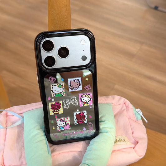 Kitty Bowknot Memo Mirror Case | Aesthetic Stationery Style Cover
