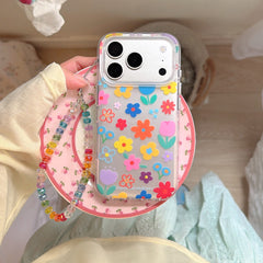 Metallic Silver Floral iPhone Case | Y2K Chrome Aesthetic