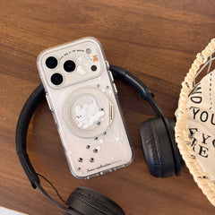 Winter Snowflake Black Cat and White Dog Phone Case