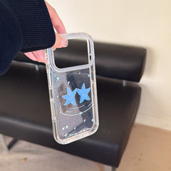 Two dancing blue star rounded phone cases