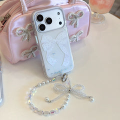 Minimalist Soft Ribbon & Diamond Accents Case: Premium Protection for iPhone 13-17 Series
