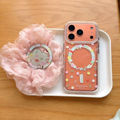 Magnetic Spring Floral Wreath iPhone Case | Romantic Botanical Cover