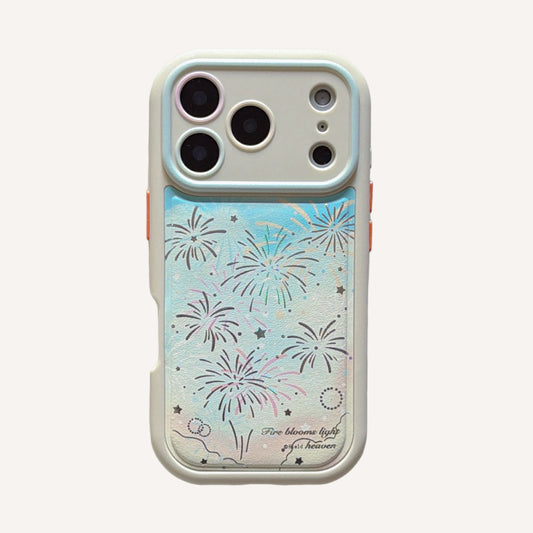 Sparkling Fireworks Textured Leather Phone Case for iPhone 17 Pro