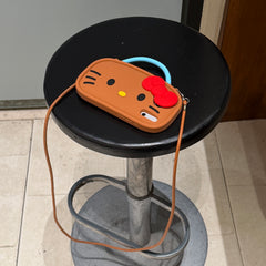 Kitty double-strap cross-body silicone phone case for Apple phones