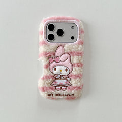 Winter plush kitty phone case