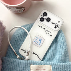 Aesthetic Blue Kitty Case: 360° Protective Shockproof Series for iPhone 13-17 Series | Kawaii Character Design