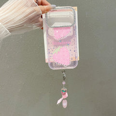 Blue light epoxy diamond colored strawberry phone case