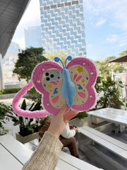 Plush butterfly flip-cover mirror phone case for Apple phones