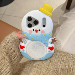 The quicksand snowman silicone phone case is suitable for Apple 17 PRO
