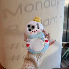 The quicksand snowman silicone phone case is suitable for Apple 17 PRO