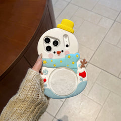 The quicksand snowman silicone phone case is suitable for Apple 17 PRO