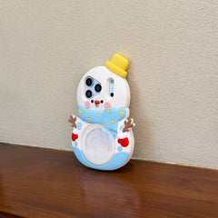 The quicksand snowman silicone phone case is suitable for Apple 17 PRO