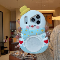 The quicksand snowman silicone phone case is suitable for Apple 17 PRO