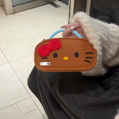 Kitty double-strap cross-body silicone phone case for Apple phones