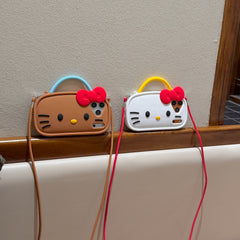 Kitty double-strap cross-body silicone phone case for Apple phones