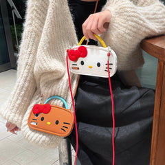Kitty double-strap cross-body silicone phone case for Apple phones