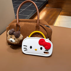 Kitty double-strap cross-body silicone phone case for Apple phones