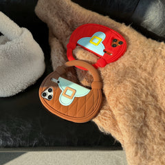 Diamond pattern handbag style silicone phone case for Apple iPhones