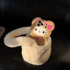 Leopard print bowknot Kitty silicone phone case for iPhone 17