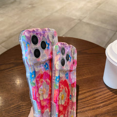 Oil painting red flower phone case