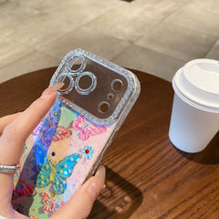 Oil painting rhinestone butterfly phone case