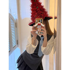 Hollowed-out Christmas cottage silicone phone case