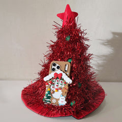 Hollowed-out Christmas cottage silicone phone case