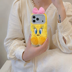 Yellow plush Tweety Bird phone case
