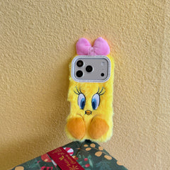Yellow plush Tweety Bird phone case