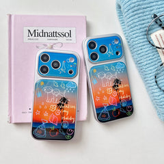 Sunset Puppy Acrylic Apple Phone Case