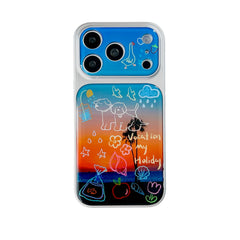 Sunset Puppy Acrylic Apple Phone Case