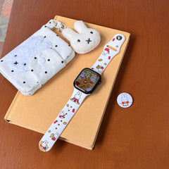 Two-tone silicone Miffy Apple watch band