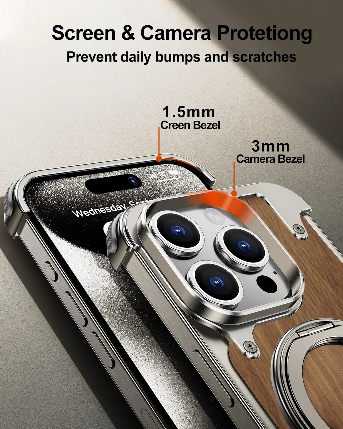 Walnut Wood 360° Stand Cover