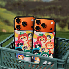 3D Embossed Cat Family Portrait Phone Case for iPhone 13-17 Pro Max