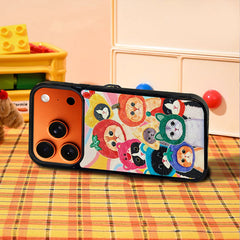 3D Embossed Cat Family Portrait Phone Case for iPhone 13-17 Pro Max