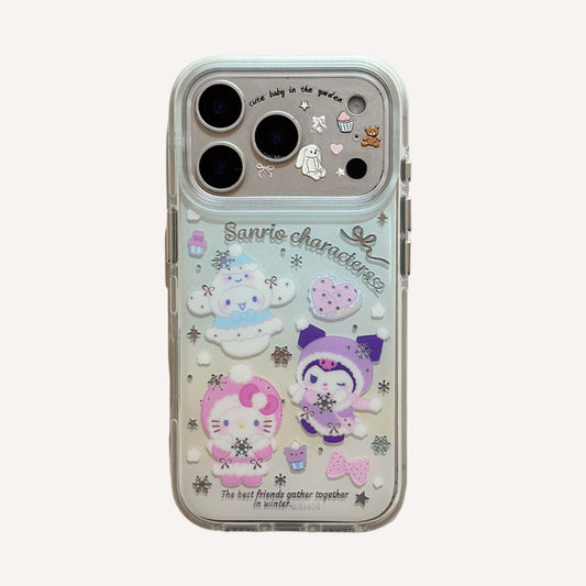 Winter Silver Snowflake Sanrio Gold-Plated Phone Case