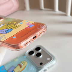 Detailed close-up showing the precise bottom speaker and charging port cutouts of a clear protective phone case.
